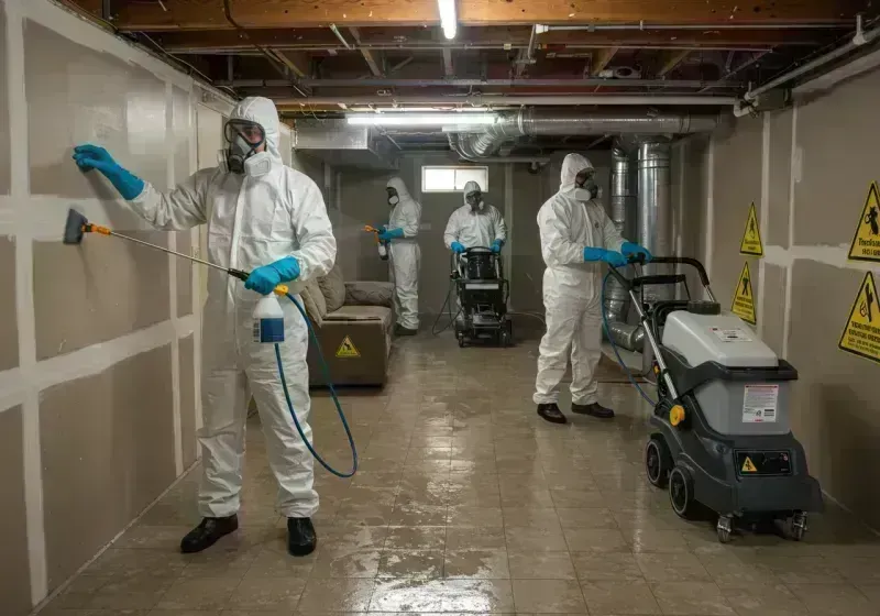 Basement Moisture Removal and Structural Drying process in Amelia Court House, VA